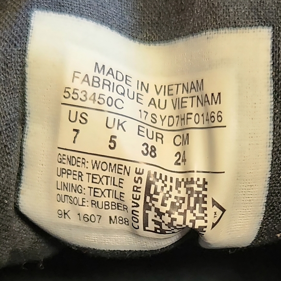 Converse Allstar Gemma Ox Black Egret Knit Low Top Women's Size 7 Chuck Taylor - Picture 12 of 12